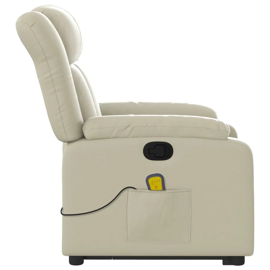 Fauteuil inclinable de massage Crème Similicuir - 10