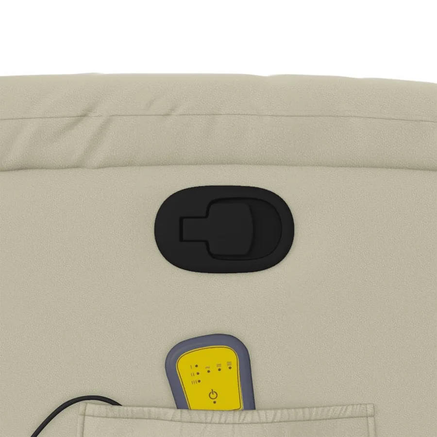 Fauteuil inclinable de massage Crème Similicuir - 12