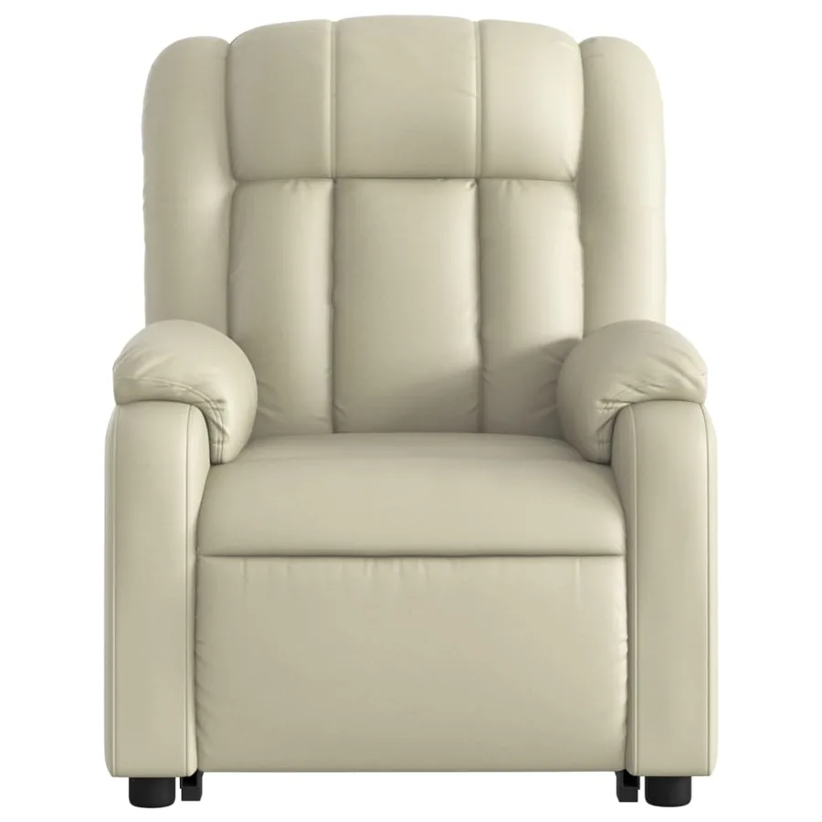 Fauteuil inclinable de massage Crème Similicuir - 9