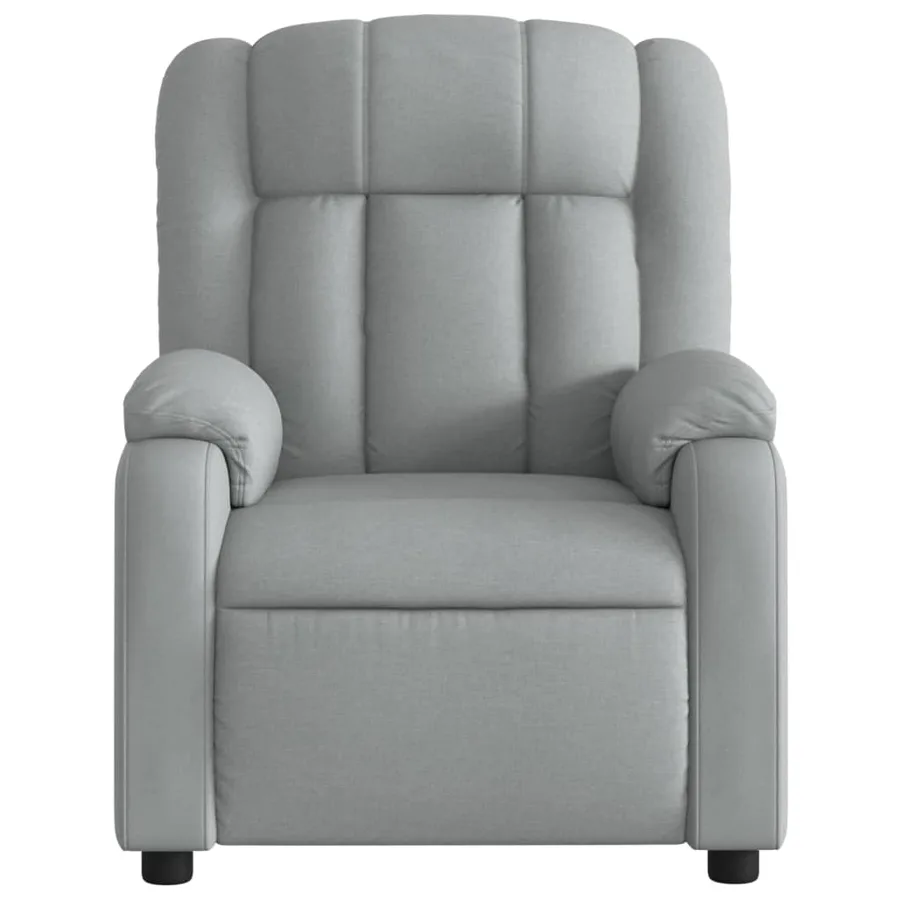 Fauteuil inclinable de massage gris clair tissu - 7