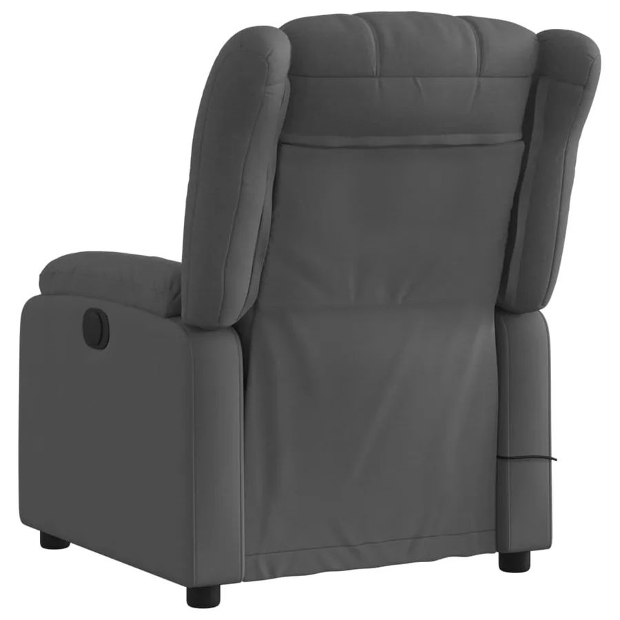 Fauteuil de massage inclinable gris foncé tissu - 4