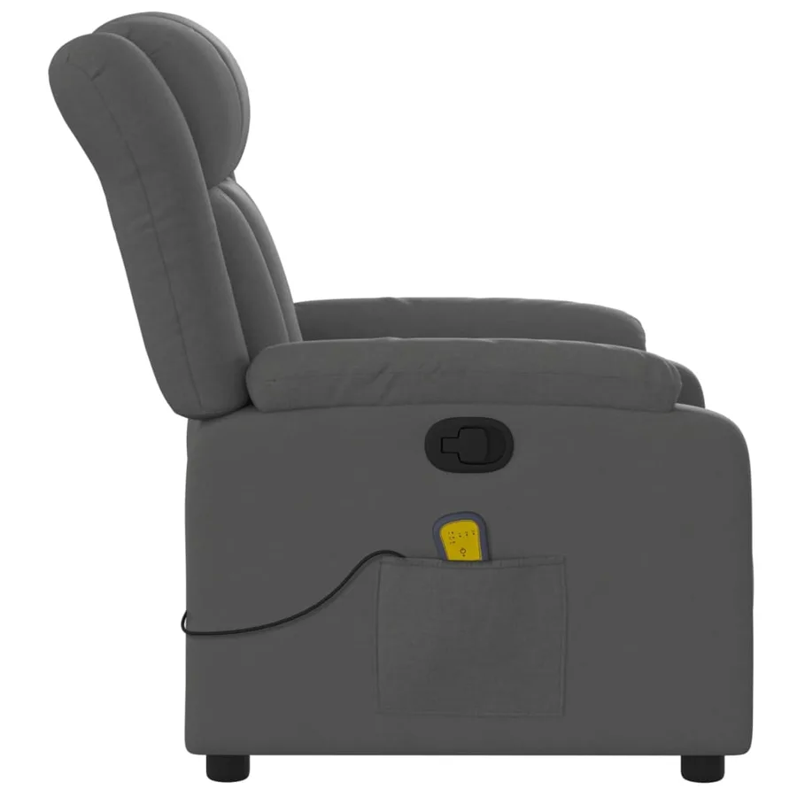 Fauteuil de massage inclinable gris foncé tissu - 8