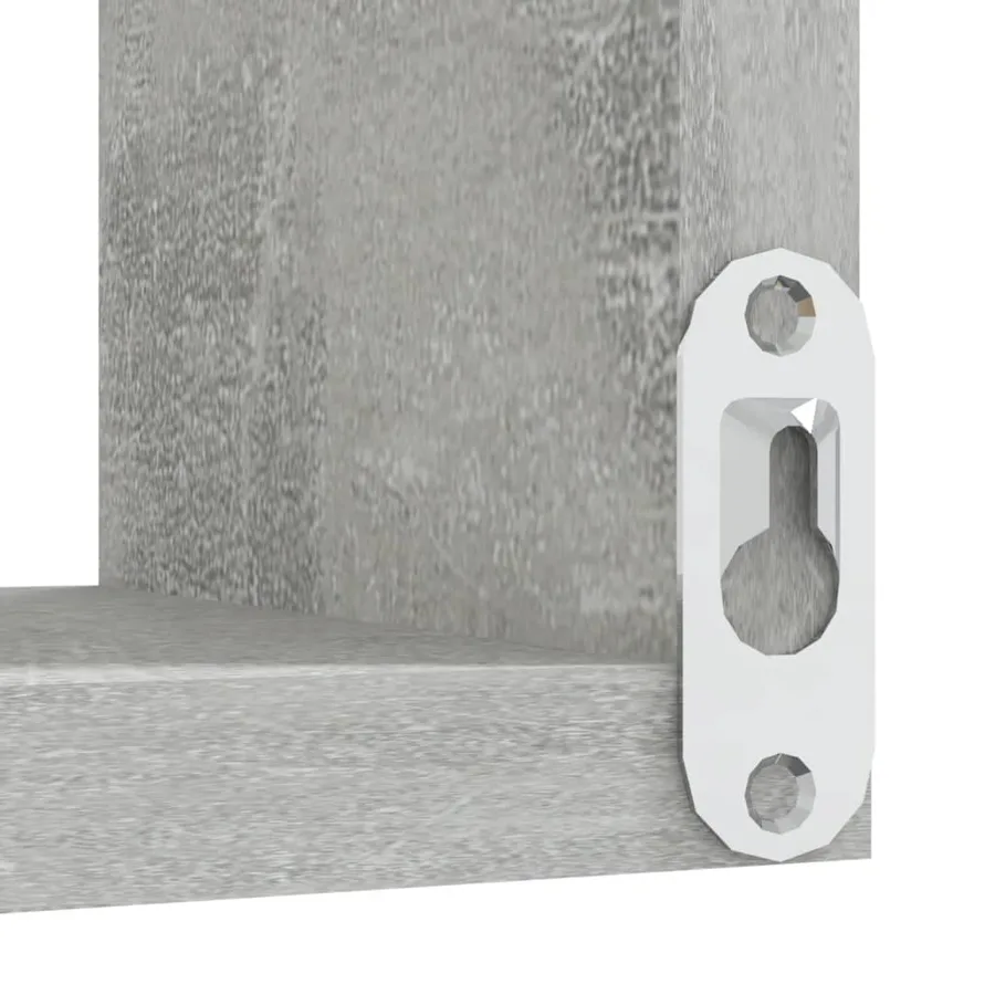 Étagère murale d'angle Gris béton 40x40x50 cm Bois d’ingénierie - 6