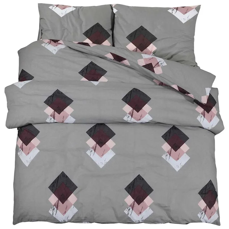 Ensemble de housse de couette Gris 200x220 cm Coton - 2