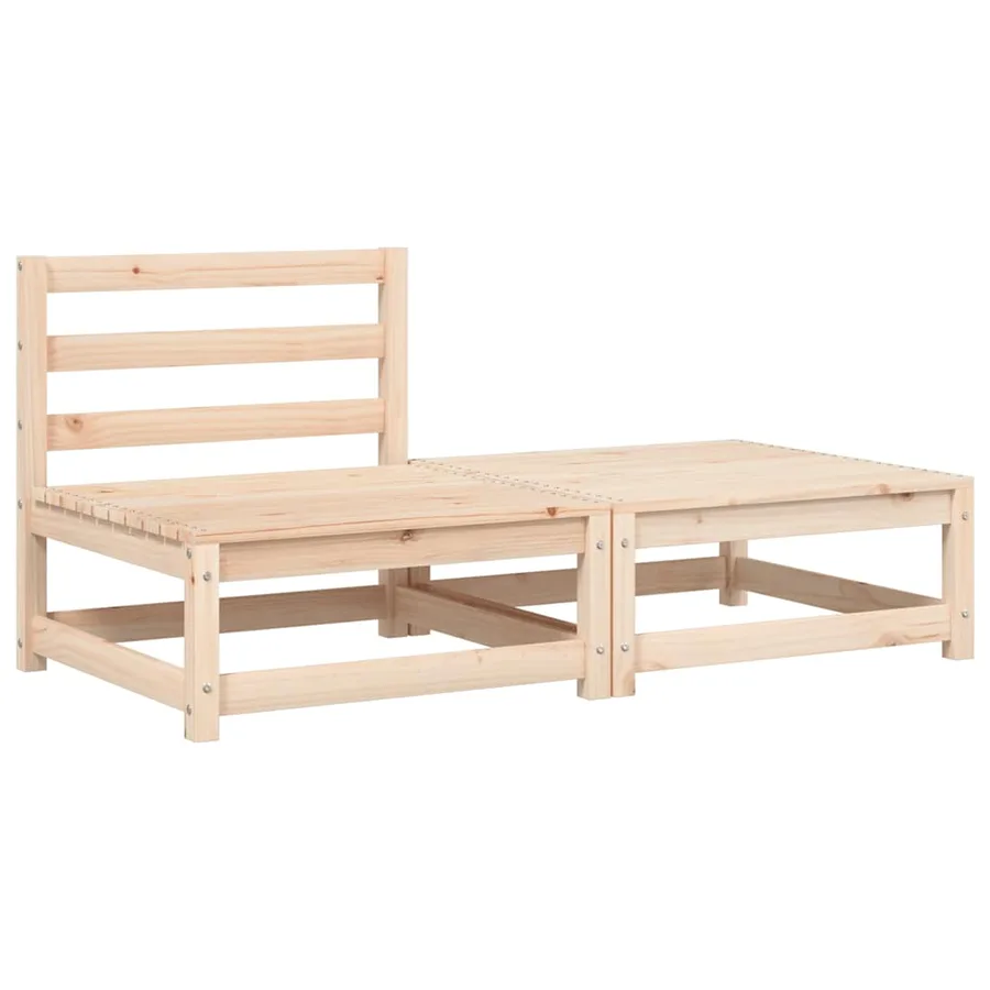 Canapé de jardin sans accoudoirs avec coussins et repose-pieds - 4