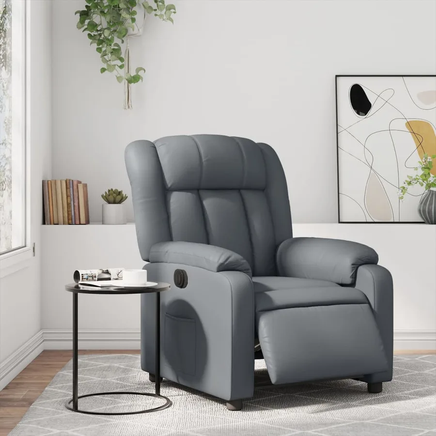 Fauteuil inclinable électrique Gris Similicuir - 15