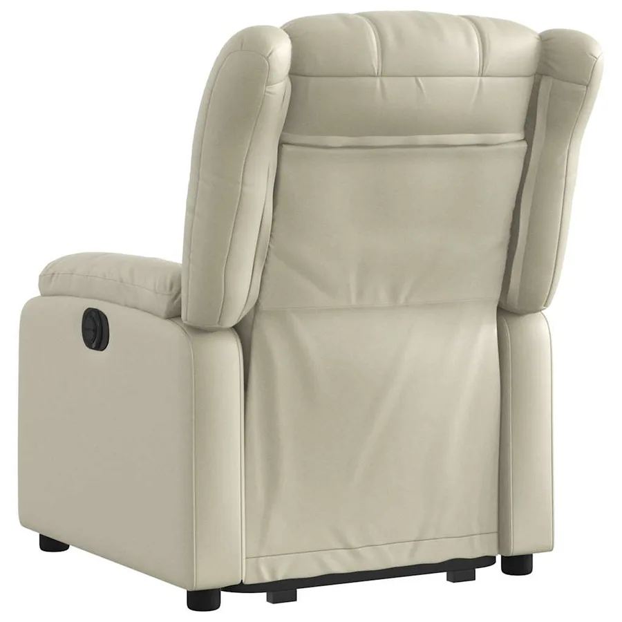 Fauteuil inclinable électrique crème similicuir - 5