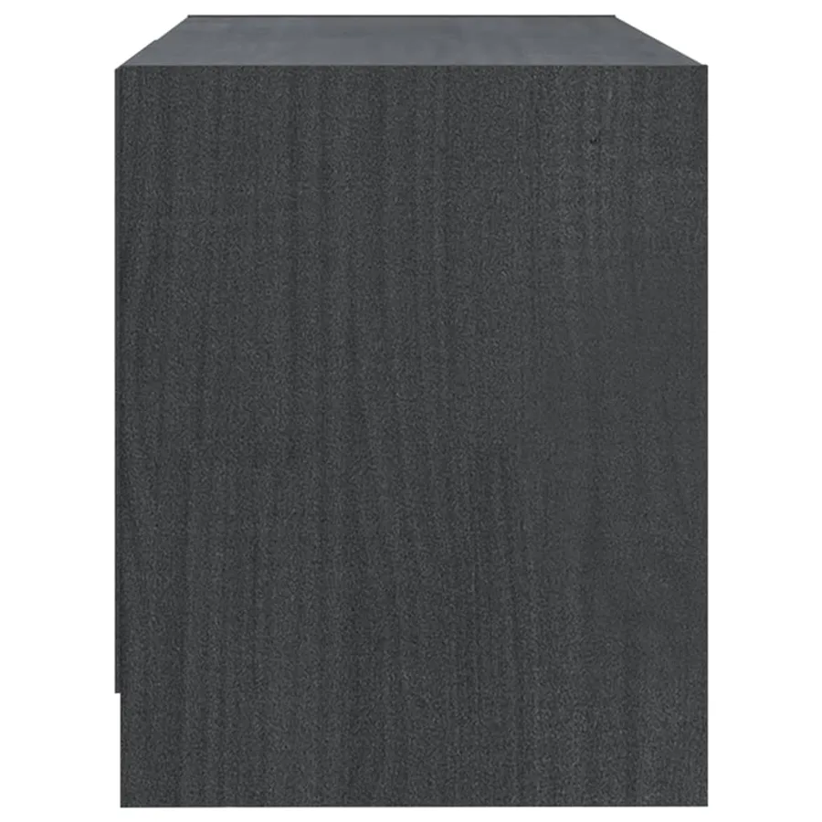 Meuble TV Gris 80x31x39 cm Bois de pin massif - 6