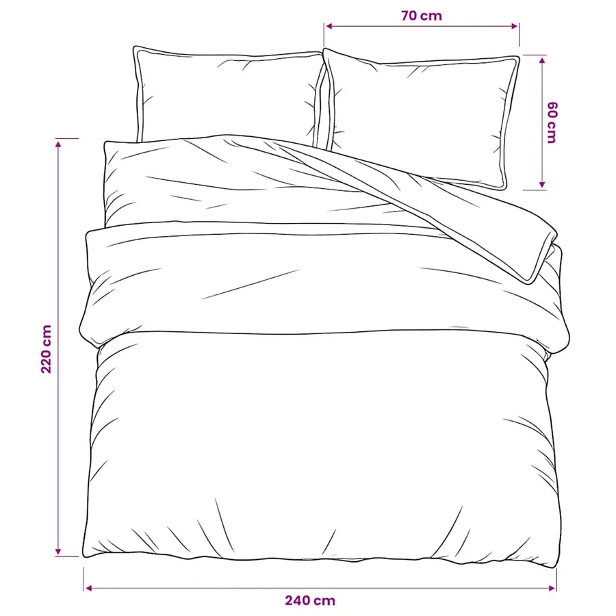 Ensemble de housse de couette rose 240x220 cm Coton - 6
