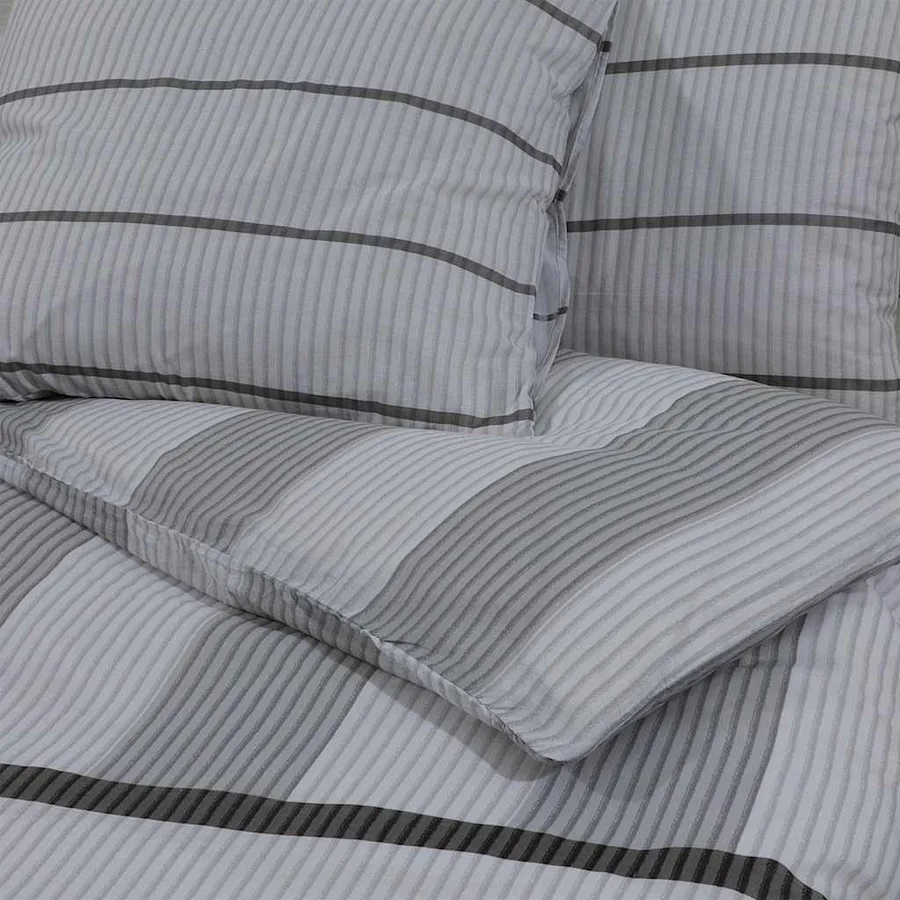 Ensemble de housse de couette Gris 140x200 cm Coton - 5