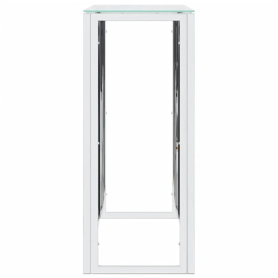 Table console 110x30x70 cm acier inoxydable et verre - 4