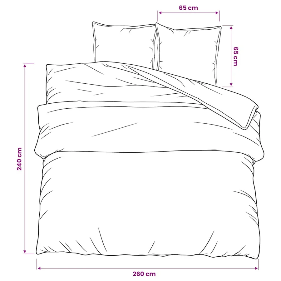 Ensemble de housse de couette Noir 260x240 cm Coton - 6