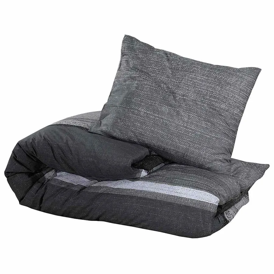 Ensemble de housse de couette gris foncé 155x220 cm Coton - 3