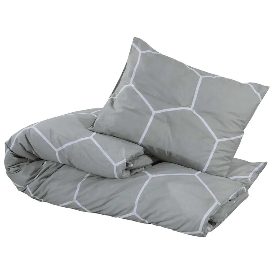 Ensemble de housse de couette Gris 260x240 cm Coton - 3