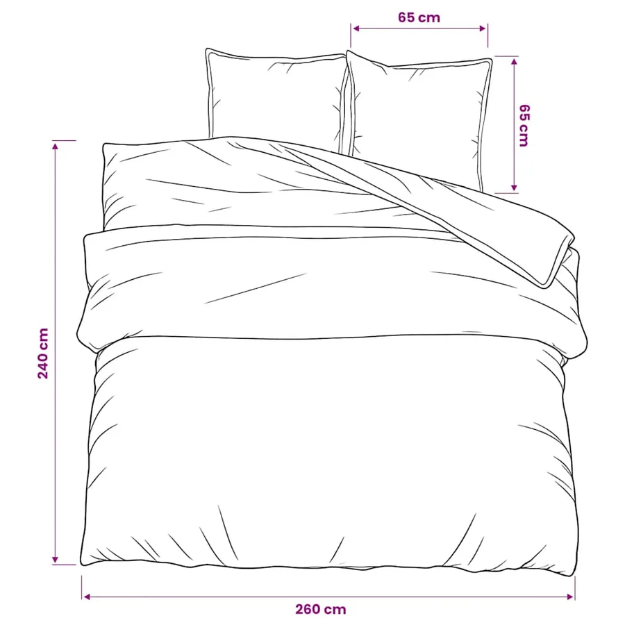 Ensemble de housse de couette Gris 260x240 cm Coton - 6