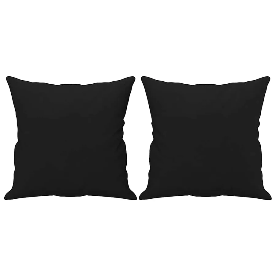 Canapé 3 places avec oreillers noir 180 cm tissu microfibre - 5