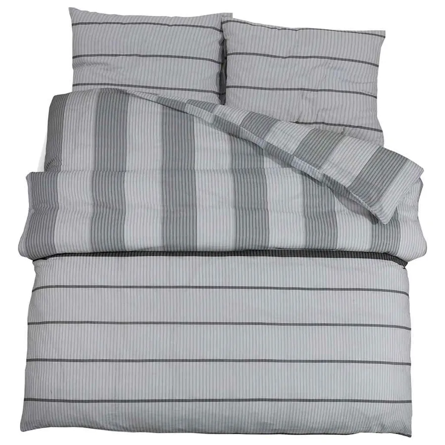 Ensemble de housse de couette Gris 225x220 cm Coton - 2