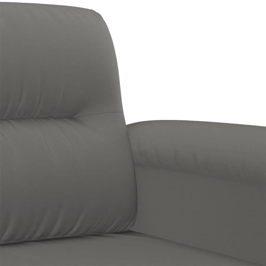 Ensemble de canapés 3 pcs coussins Gris foncé Tissu microfibre - 7