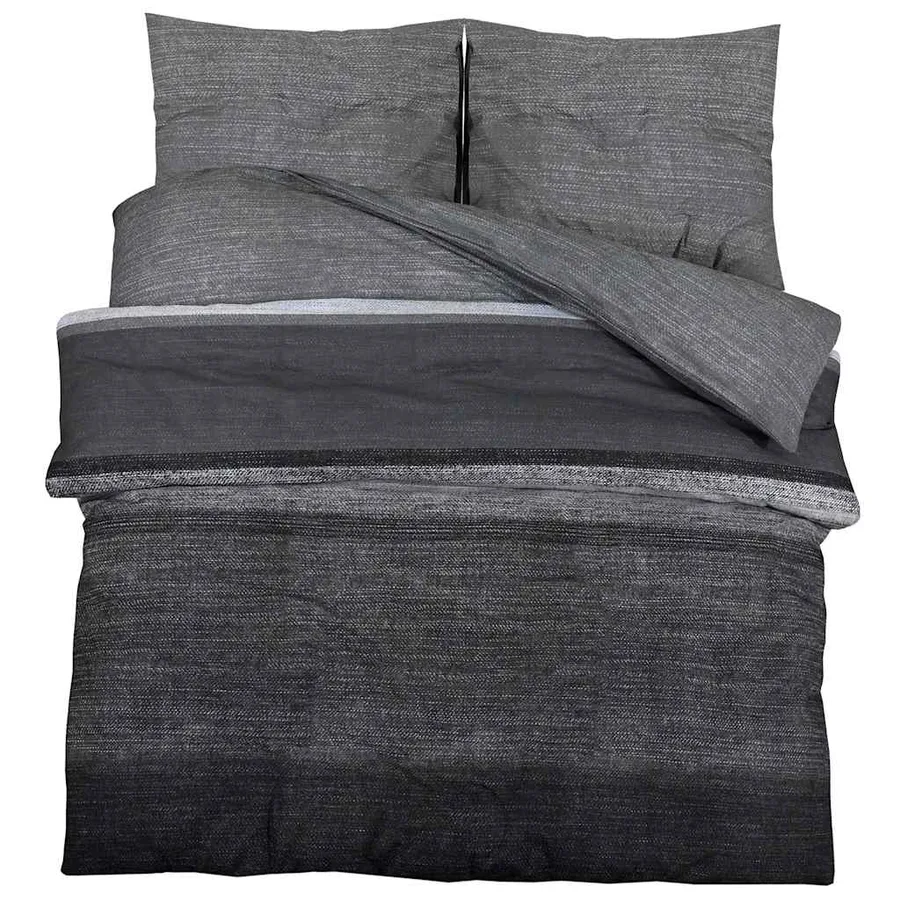 Ensemble de housse de couette gris foncé 260x220 cm Coton - 3
