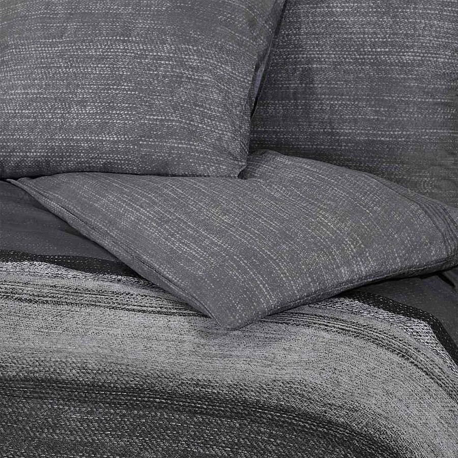 Ensemble de housse de couette gris foncé 260x220 cm Coton - 5