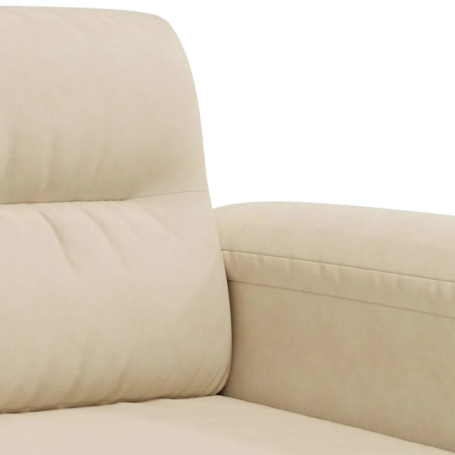 Canapé à 2 places Crème 140 cm Tissu microfibre - 7