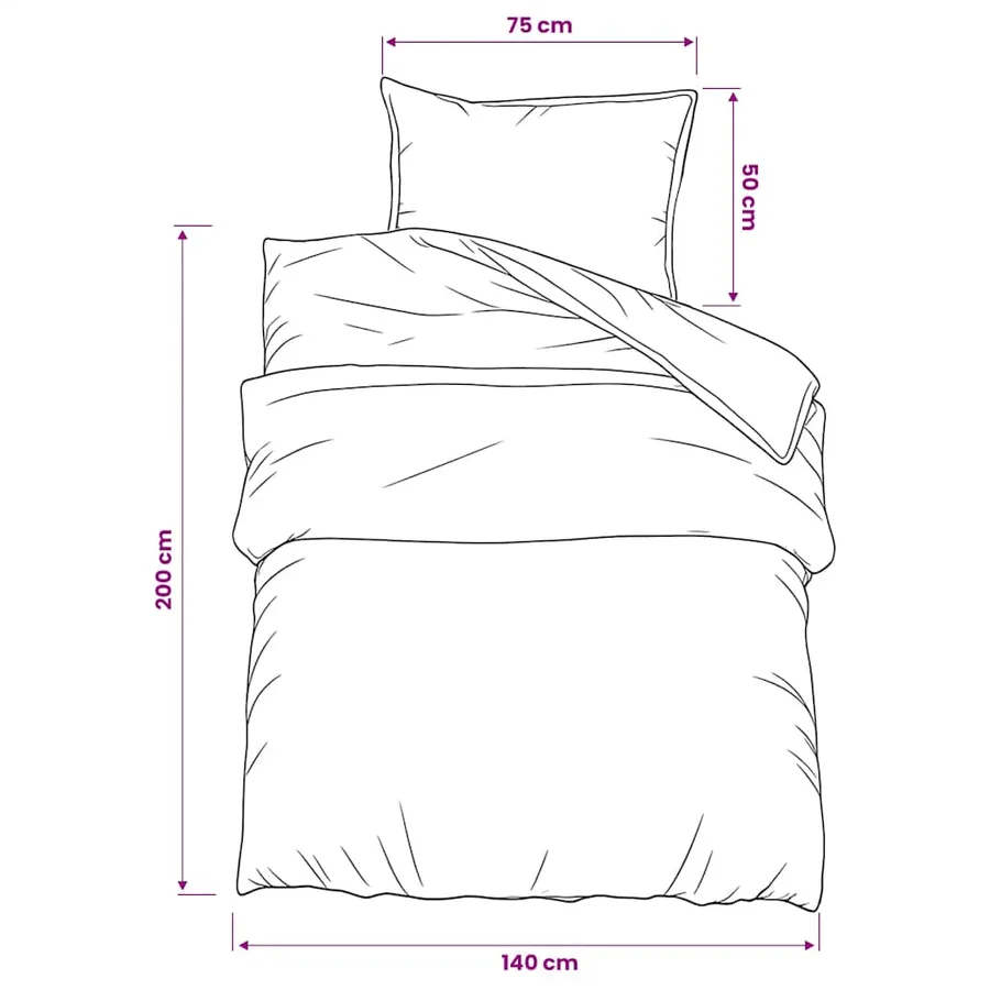 Ensemble de housse de couette blanc et marron 140x200 cm Coton - 6