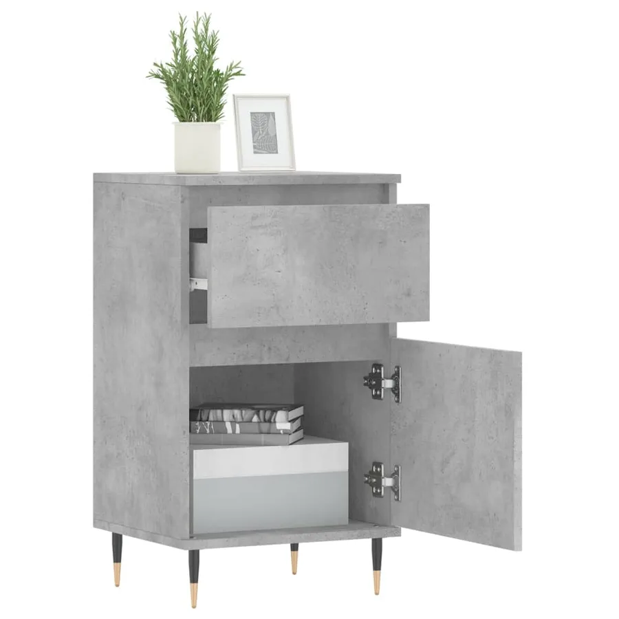 Buffet gris béton 40x35x70 cm bois d'ingénierie - 4