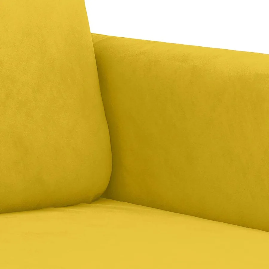 Ensemble de canapés 2 pcs avec coussins jaune velours - 6