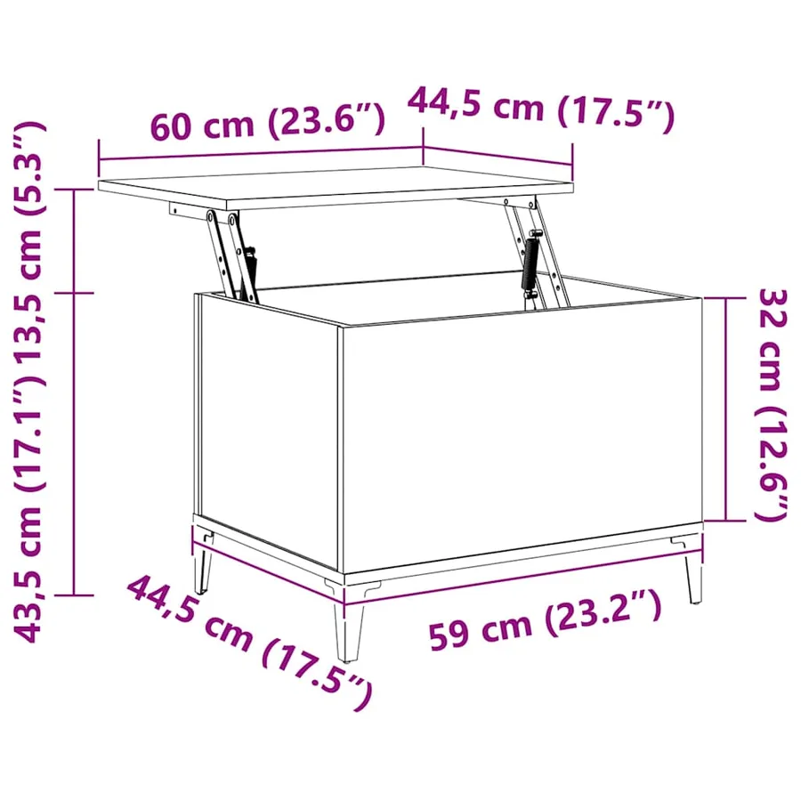 Table basse Blanc 60x44,5x45 cm Bois d'ingénierie - 8