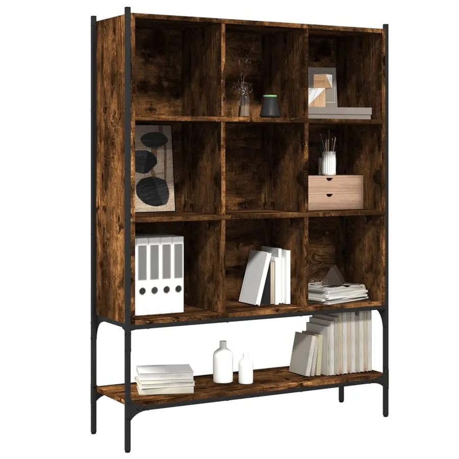 Bibliothèque chêne fumé 102x30x141,5 cm bois d'ingénierie - 4