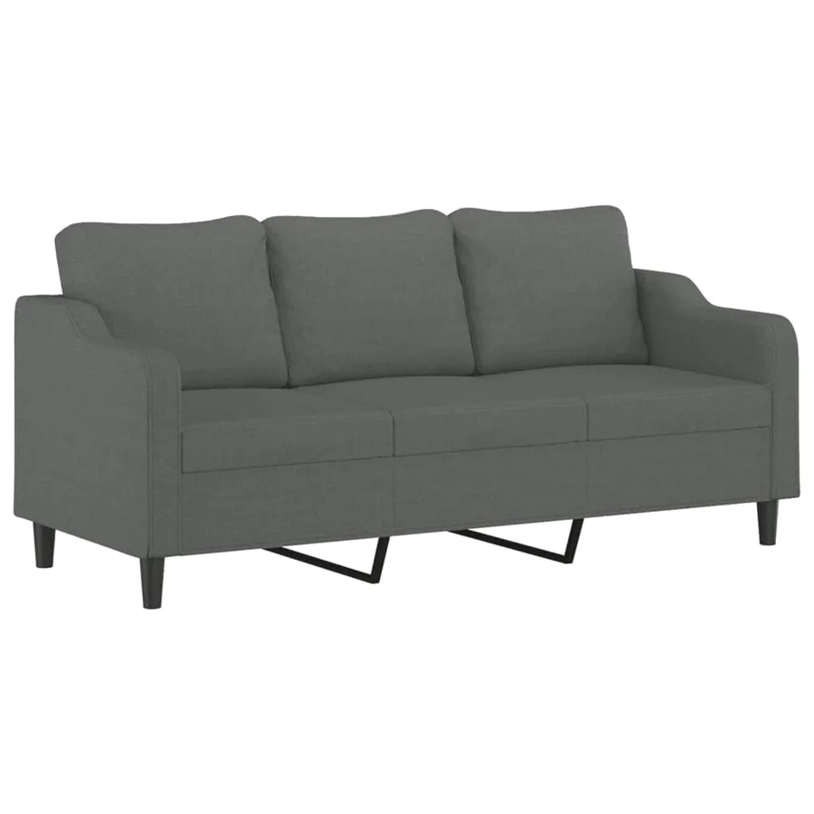 Ensemble de canapés 3 pcs coussins gris foncé tissu - 5