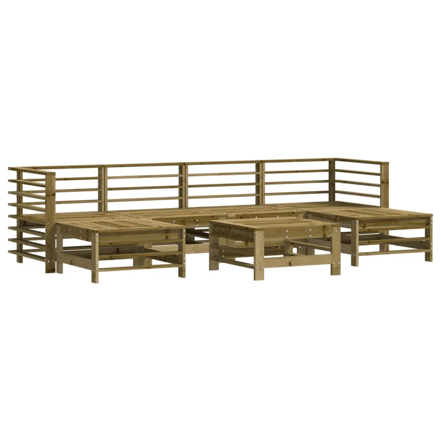 Salon de jardin 7 pcs avec coussins bois de pin imprégné - 3