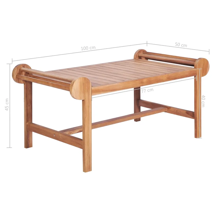 Table basse 100x50x45 cm Teck solide - 7