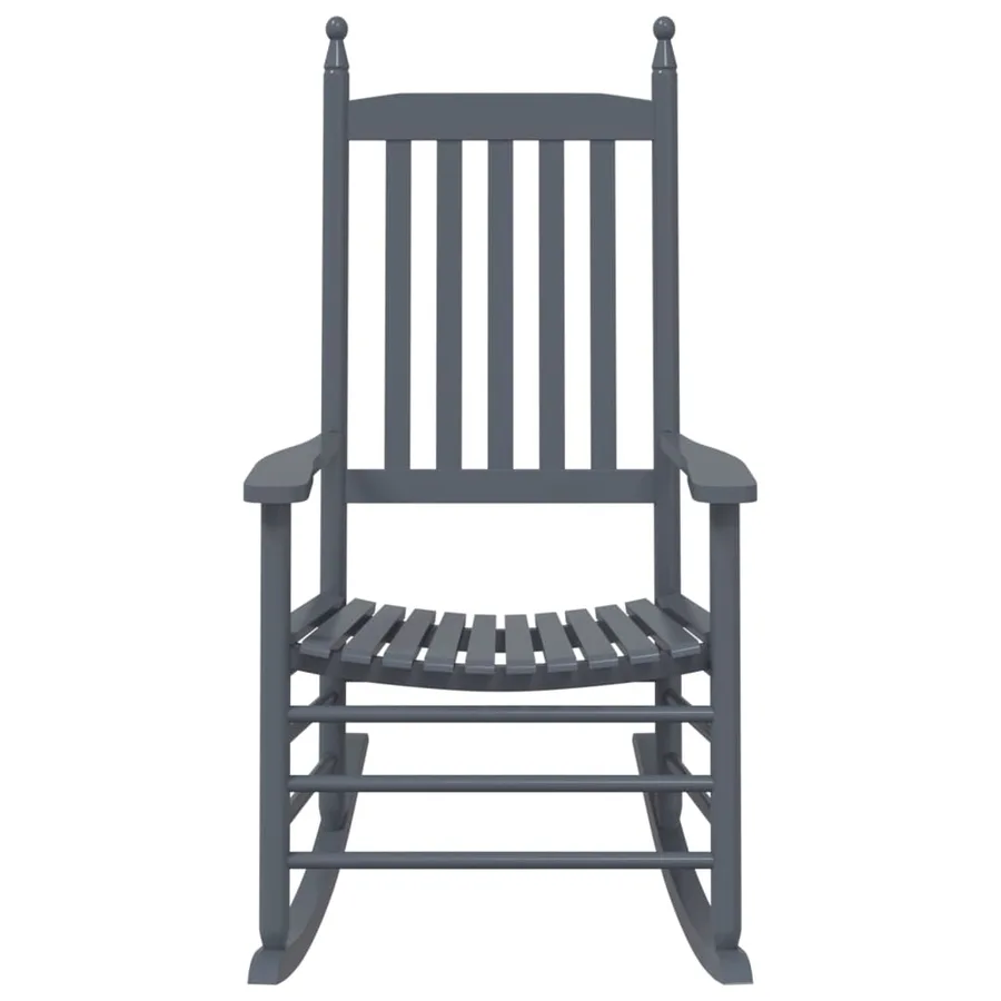 Chaises à bascule sièges incurvés lot de 2 gris peuplier massif - 5