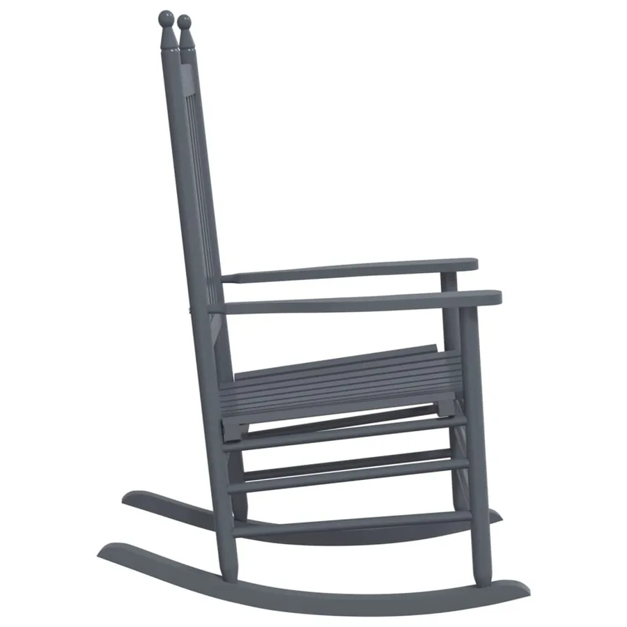 Chaises à bascule sièges incurvés lot de 2 gris peuplier massif - 6