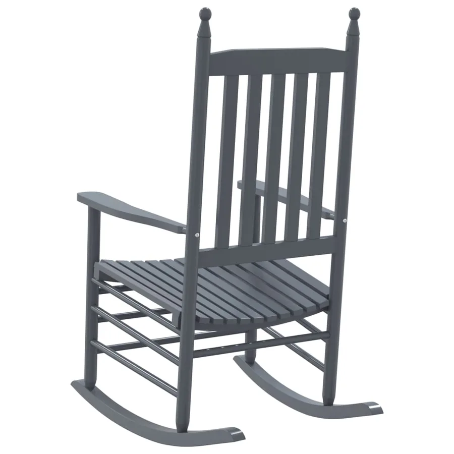 Chaises à bascule sièges incurvés lot de 2 gris peuplier massif - 7