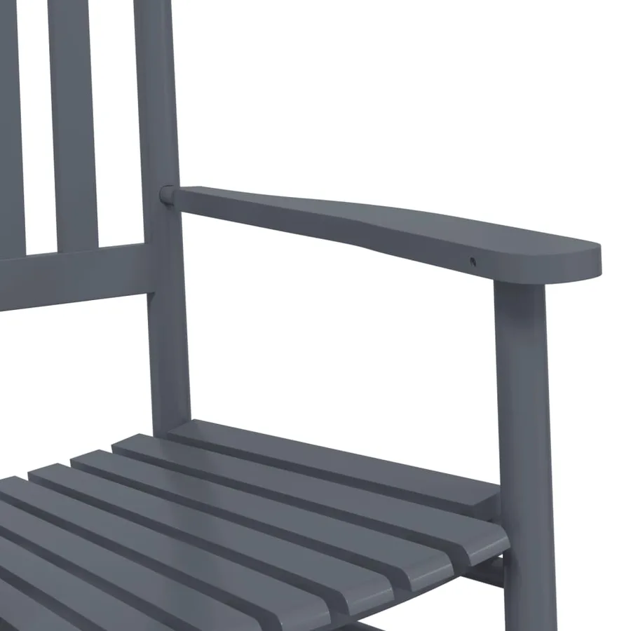 Chaises à bascule sièges incurvés lot de 2 gris peuplier massif - 8