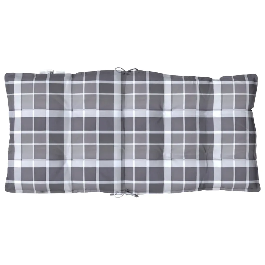Coussins de chaise à dossier bas lot de 4 motif à carreaux gris - 7