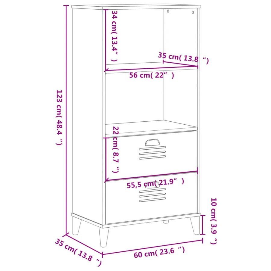Bibliothèque VIKEN gris anthracite 60x35x123 cm bois ingénierie - 10
