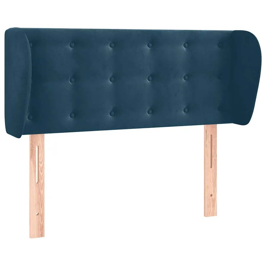 Tête de lit avec oreilles Bleu foncé 103x23x78/88 cm Velours - 2
