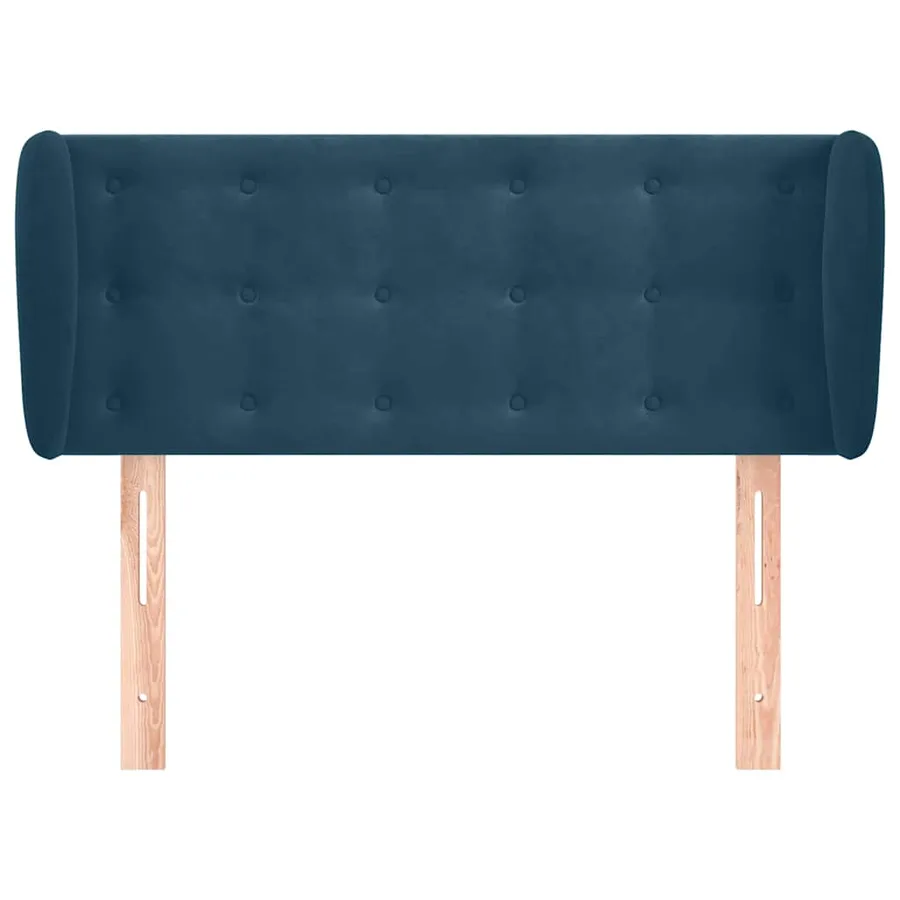 Tête de lit avec oreilles Bleu foncé 103x23x78/88 cm Velours - 3