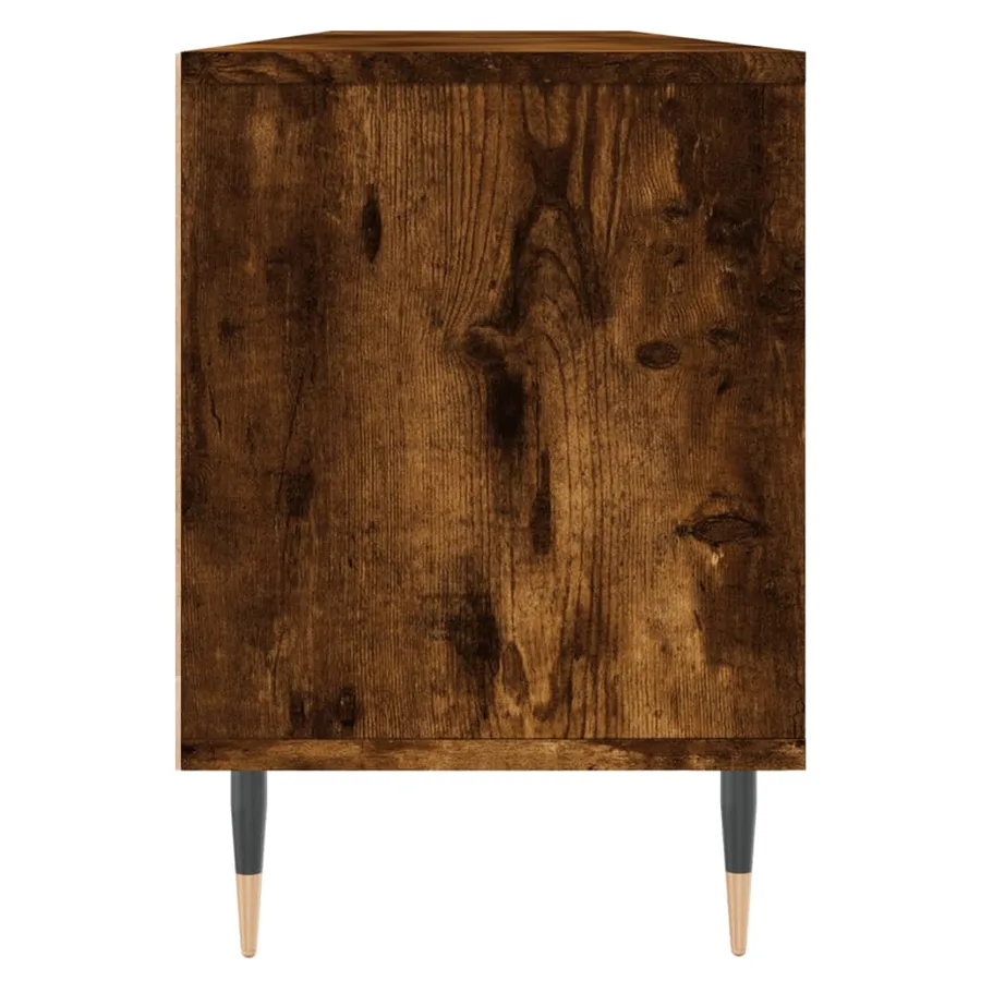Meuble TV chêne fumé 150x30x44,5 cm bois d'ingénierie - 7