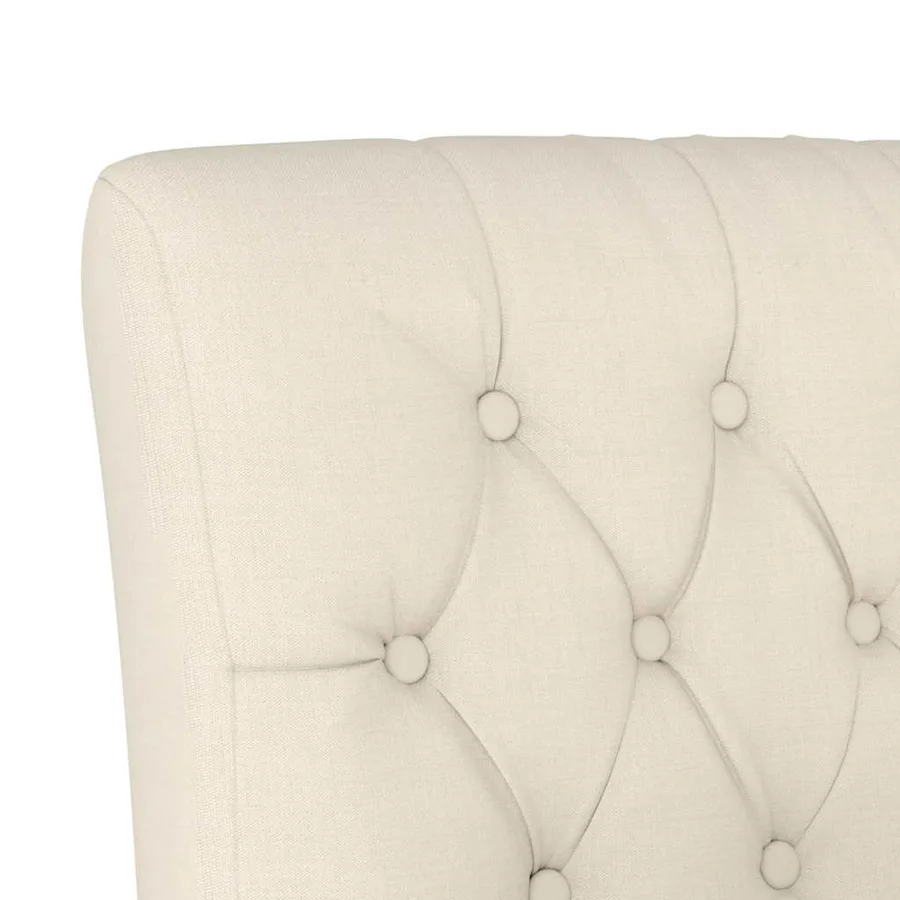 Fauteuil sans accoudoirs lin design de boutons - 6