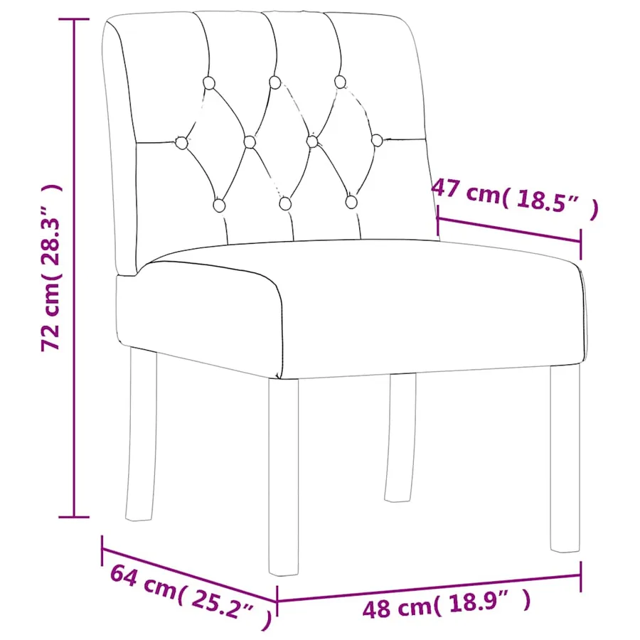 Fauteuil sans accoudoirs lin design de boutons - 8