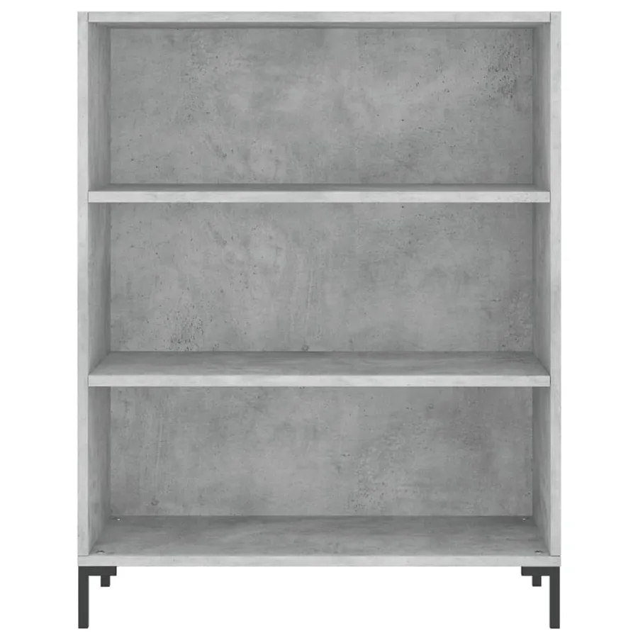 Bibliothèque gris béton 69,5x32,5x90 cm bois d'ingénierie - 4
