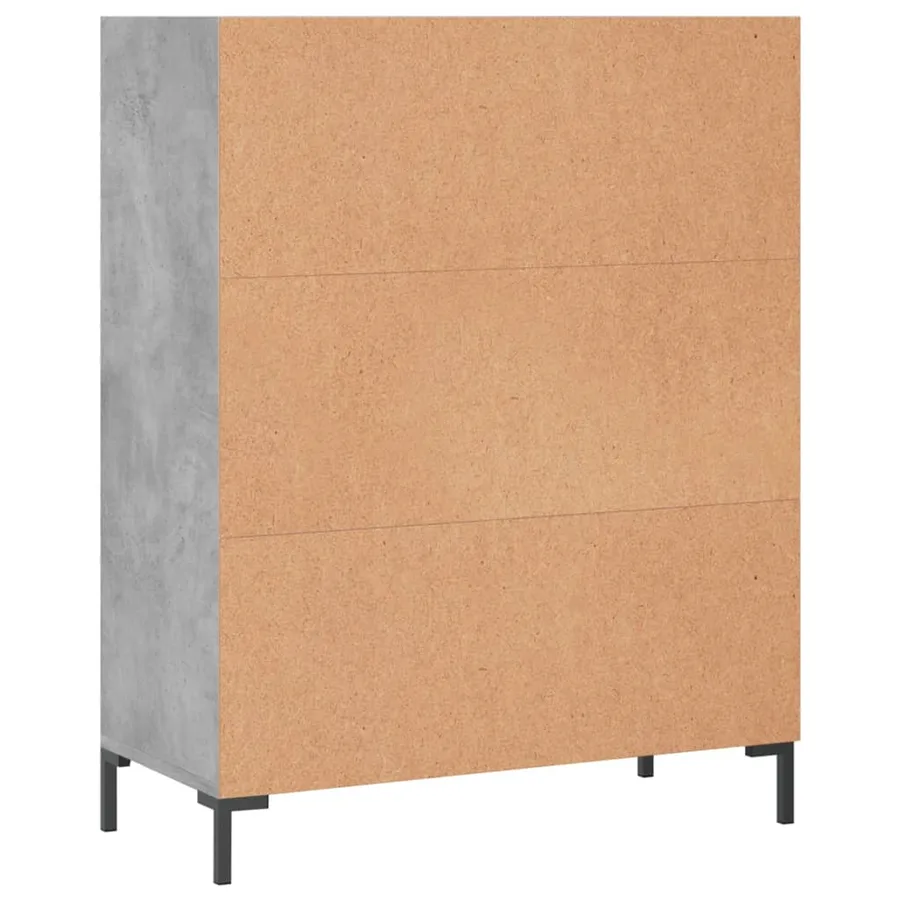 Bibliothèque gris béton 69,5x32,5x90 cm bois d'ingénierie - 6