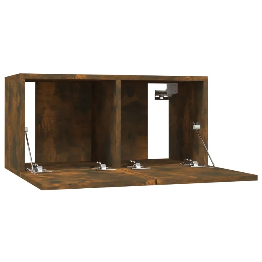 Meubles TV muraux 4 pcs Chêne fumé 60x30x30cm Bois d'ingénierie - 6