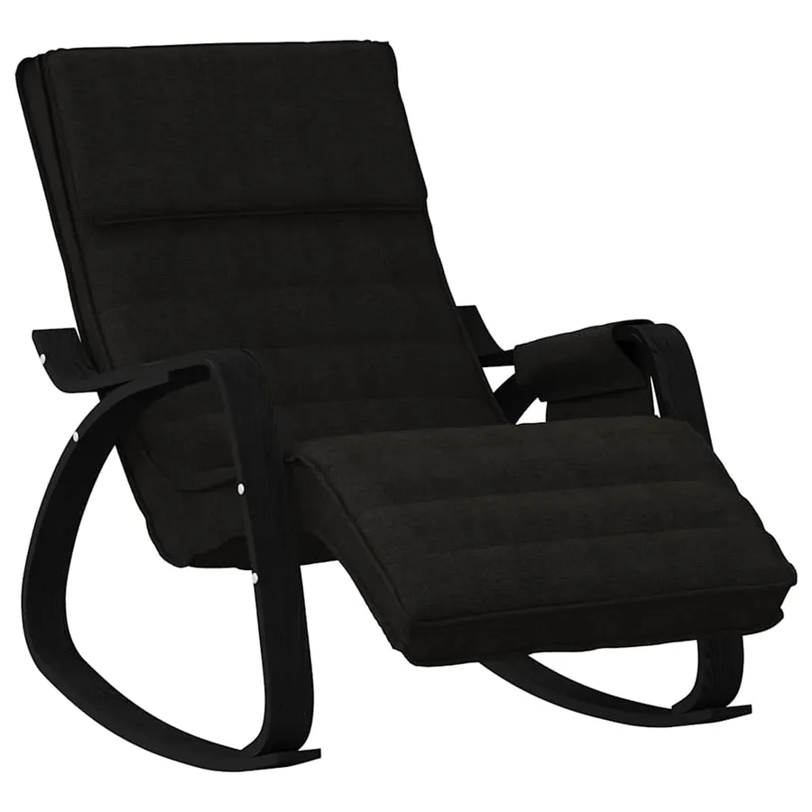 Chaise à bascule Noir Tissu - 2