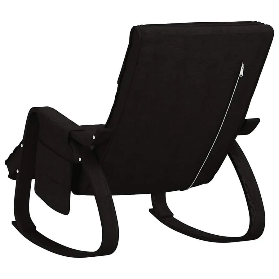 Chaise à bascule Noir Tissu - 5