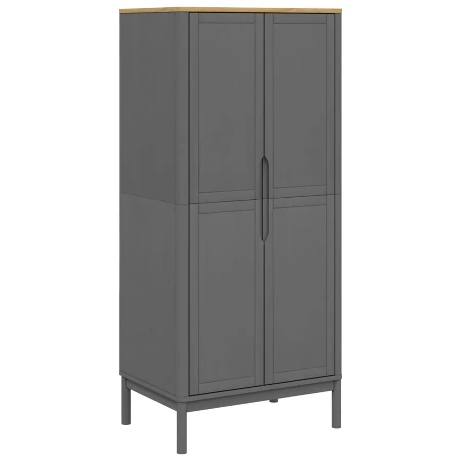 Garde-robe FLORO gris 77x53x171 cm bois massif de pin - 2